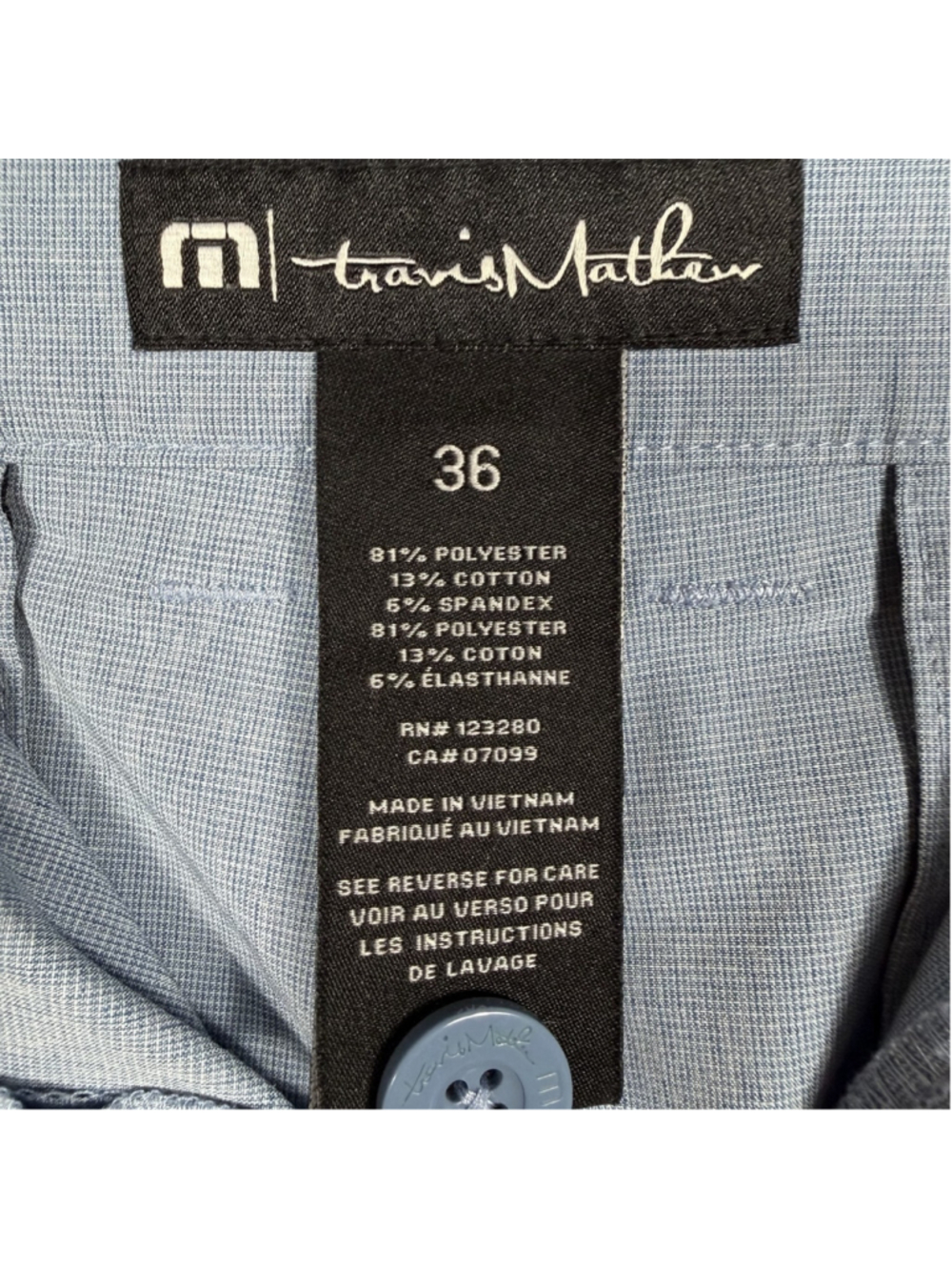 Travis Mathew Men’s Performance Golf Shorts Light Blue Preppy Size 36 - Picture 4 of 6